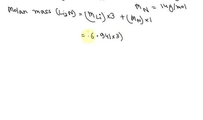 Molar mass of lithium nitride