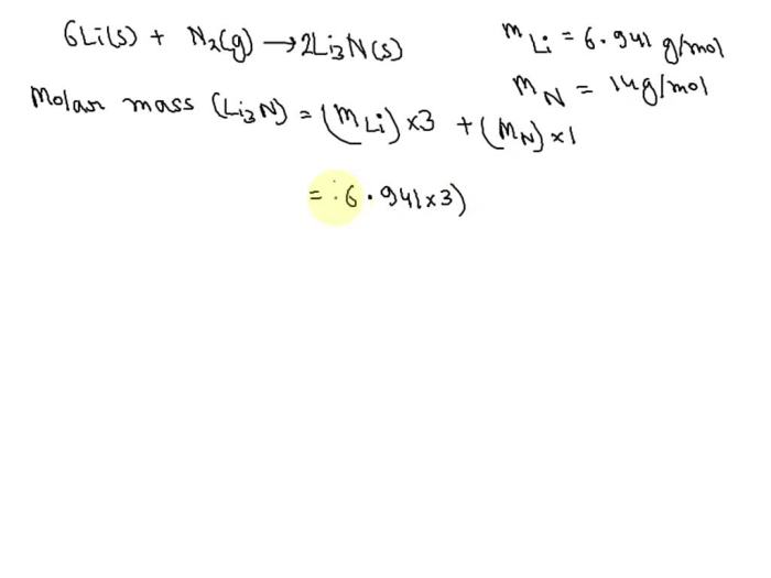 Molar mass of lithium nitride