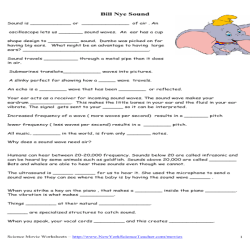 Bill nye sound worksheet answers pdf