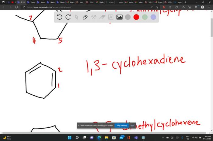 Chemistry systematic cycloalkenes names following using name answers questions