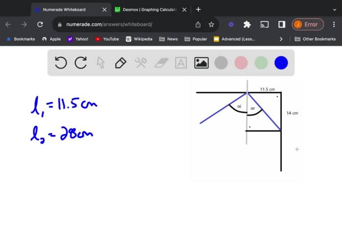 Two plane mirrors intersect at right angles. a laser beam