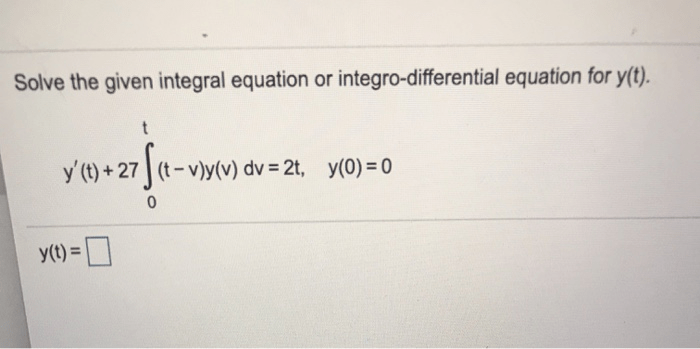 Equation integro homeworklib differential vy